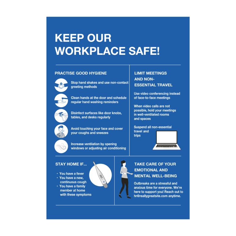 Keep Your Workplace Safe Information Sign - A2 - 3mm Foamboard - First 