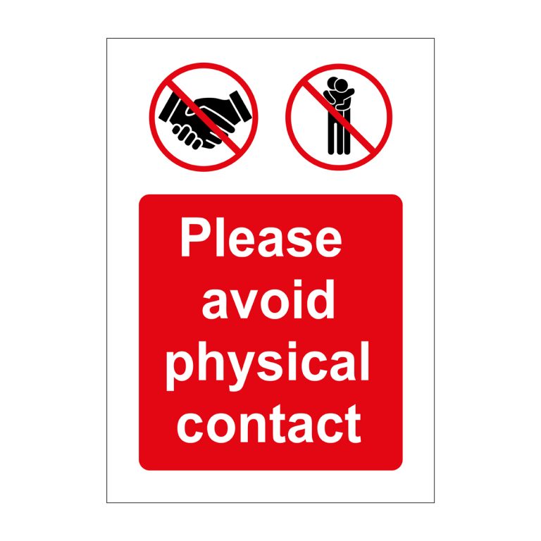 please-avoid-physical-contact-information-sign-a5-3mm-foamboard