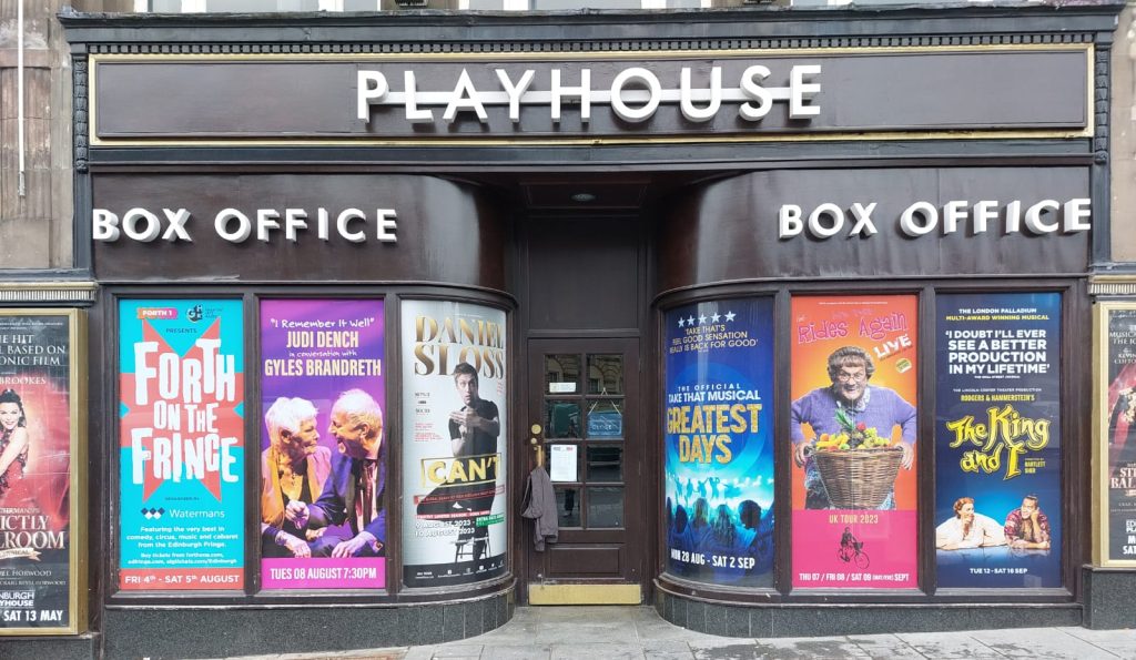 Contravision vinyl window graphics at the Playhouse in Edinburgh