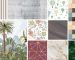 Grid-based graphic image showing wallpaper designs, patterns and materials